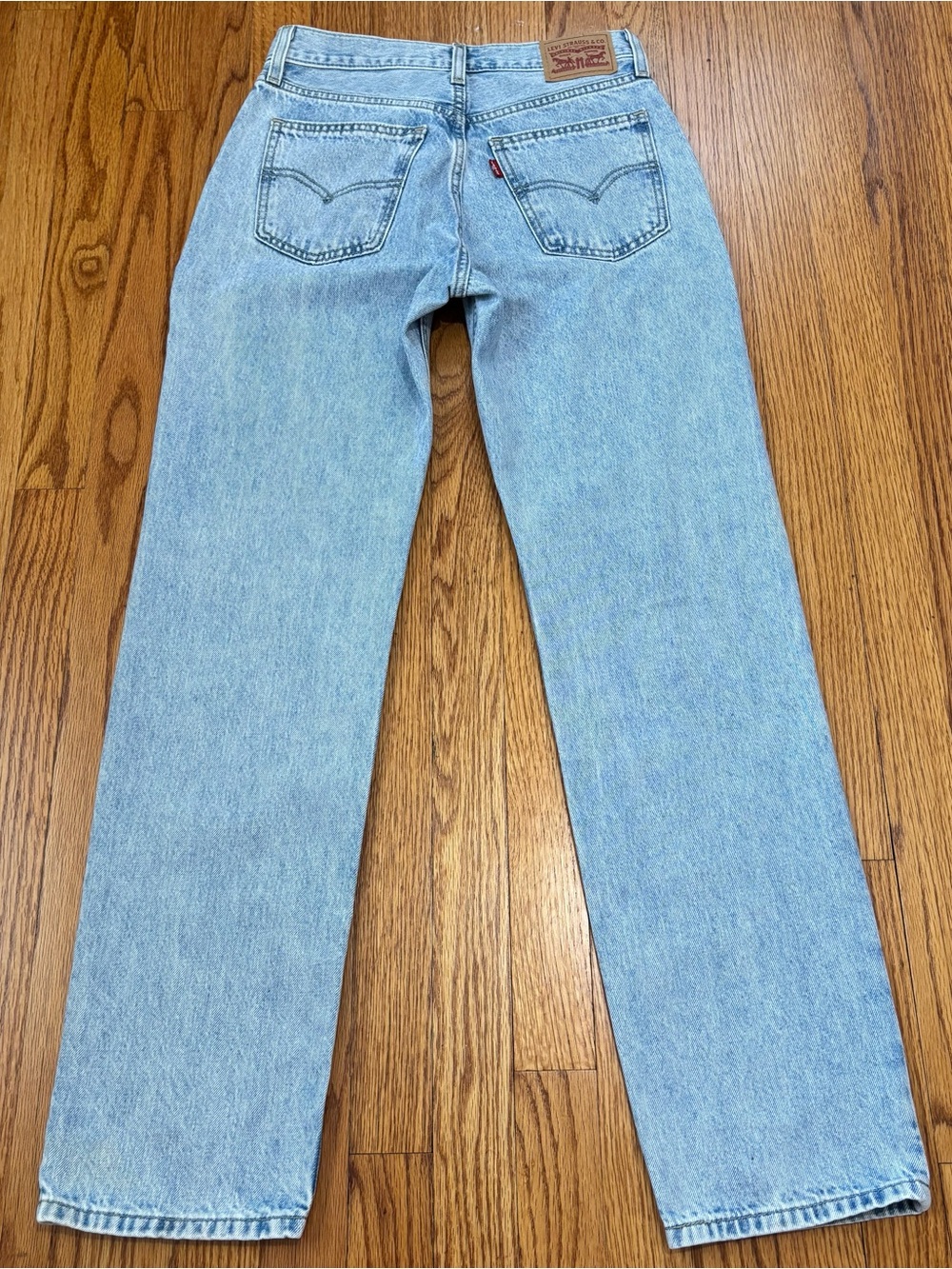 Levi’s Low Pro Straight High Rise Light Wash Cotton Relaxed Preppy Slouchy Jeans - Picture 16 of 16